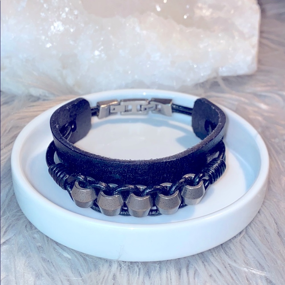 Fossil Men’s Leather Bracelet